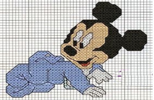 Gráficos do Mickey Em Ponto Cruz – Idéia