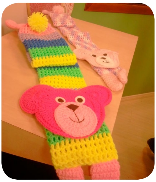 Cachecol de Crochê Infantil Urso –  Material e Como Fazer