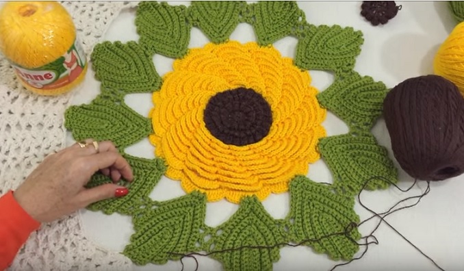 Flor Girassol em Crochê – Material e Vídeo 