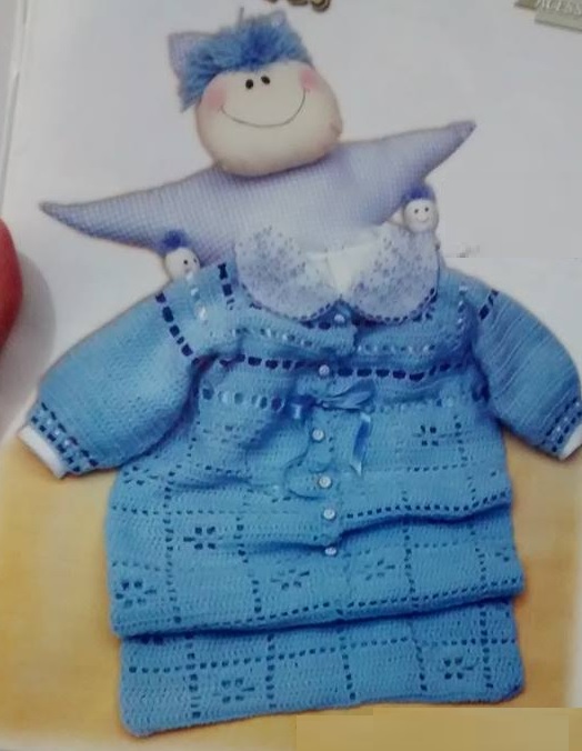 Porta bebe azul croche- Como Fazer
