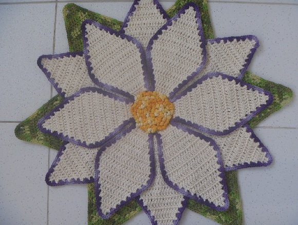 Tapete Flor Estrela Em Crochê – Material e Como Fazer