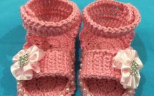 Sandália Bebê Rosa Crochê – Material e Como Fazer