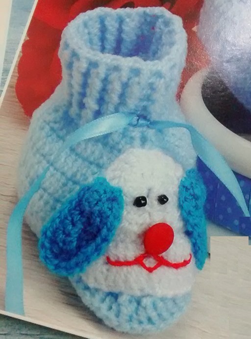 Sapatinho Cachorrinho de Bebê Em Crochê – Material e Como Fazer