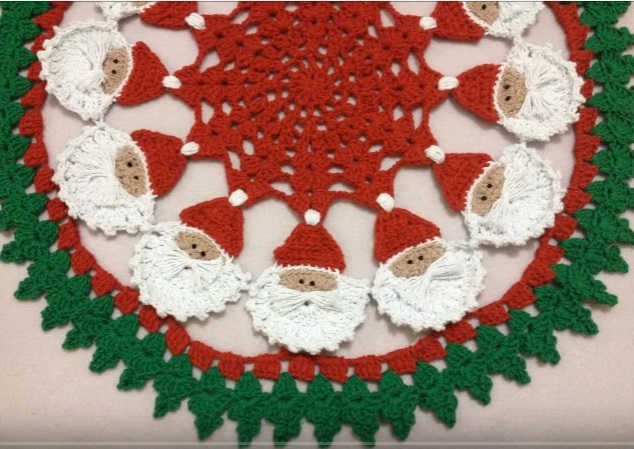 Toalha Natal Redonda Em Crochê – Material e Como Fazer
