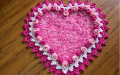 Tapete Coração Botão de Rosa Crochê – Material e Como Fazer