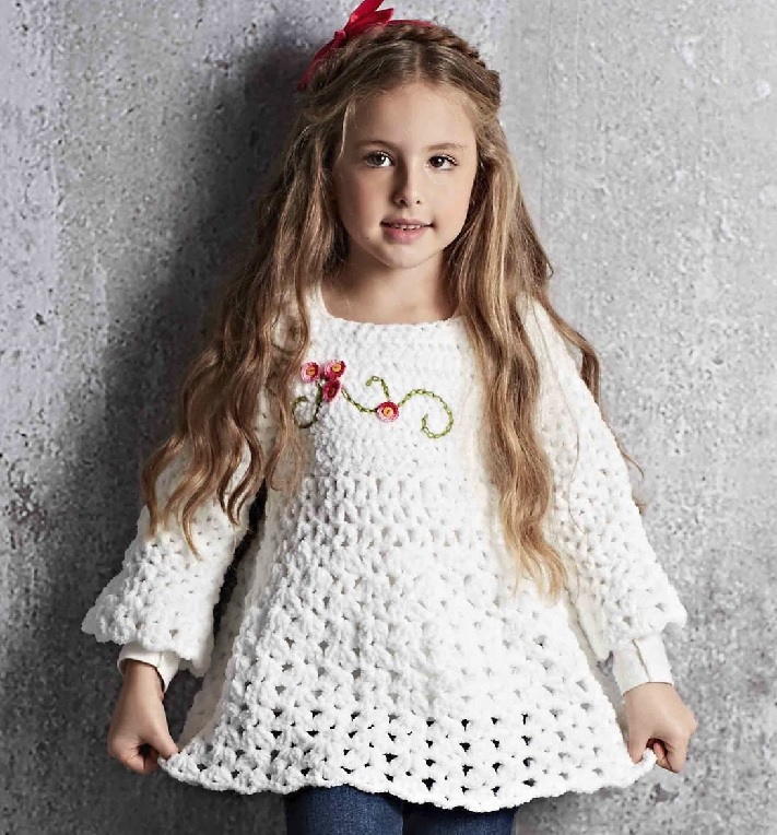 Blusa Bata Infantil Em Crochê – Material e Receita