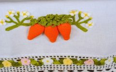 Pano de Prato Cenouras Em Crochê – Material e Receita