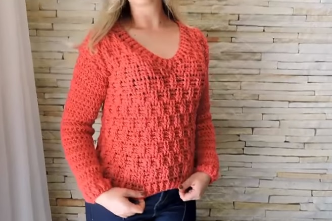 Suéter Vermelho Em Crochê – Material e Vídeo