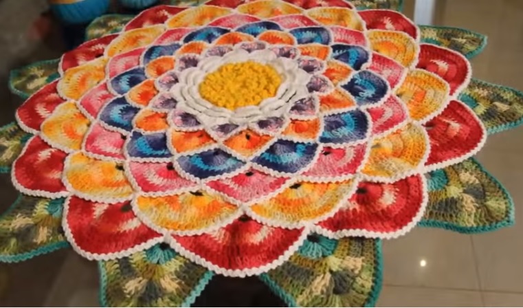 Tapete Redondo Mandala de Crochê – Material e Vídeo