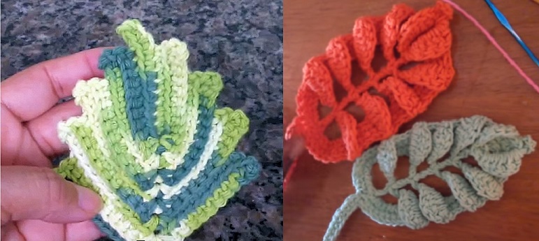 Folhas Modelos Em Crochê – Material e Vídeo