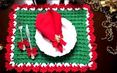 Sousplat Quadrado Natal Em Crochê – Material e Vídeo