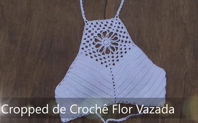Cropped Flor Vasada Em Crochê – Material e Vídeo