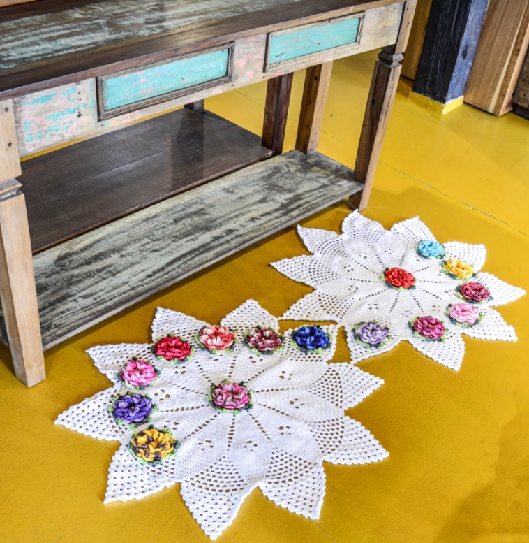 Tapete Estrelas Florais Em Crochê – Material e Receita