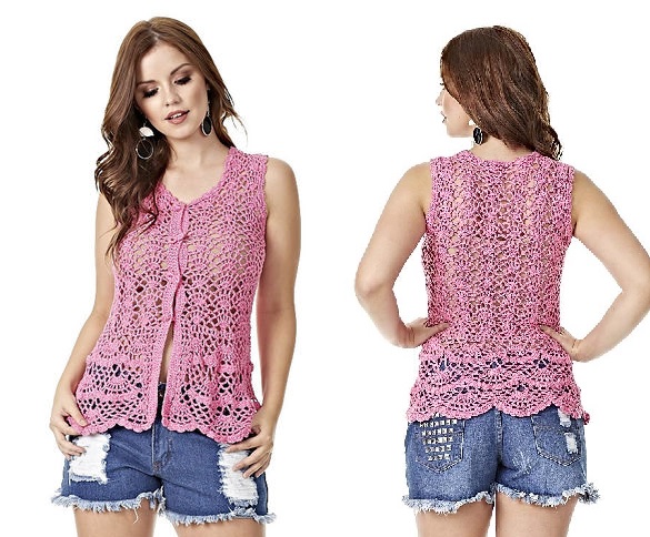 Blusa Glamour Rosa de Crochê – Material e Receita