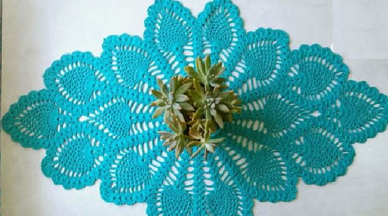 Trilho de Mesa Tiffany Em Crochê- Material e Receita