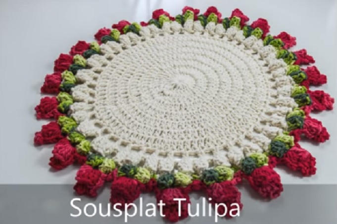 Sousplat Tulipa de Crochê – Material e Vídeo