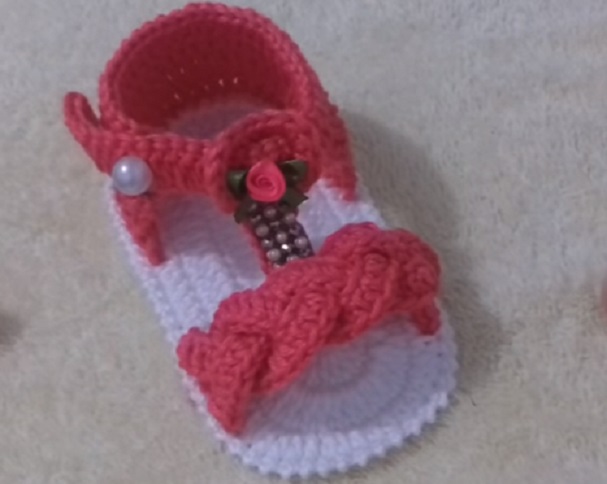 Sandália de Trança Bebê Em Crochê – Material e Vídeo