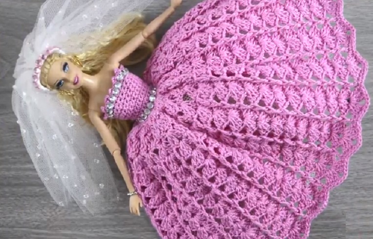Modelos de Vestidos para Bonecas em Crochê – Fotos e Vídeo., Bigtudo  Artesanato