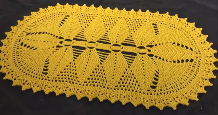 Tapete Oval Amarelo Em Crochê – Material e Vídeo