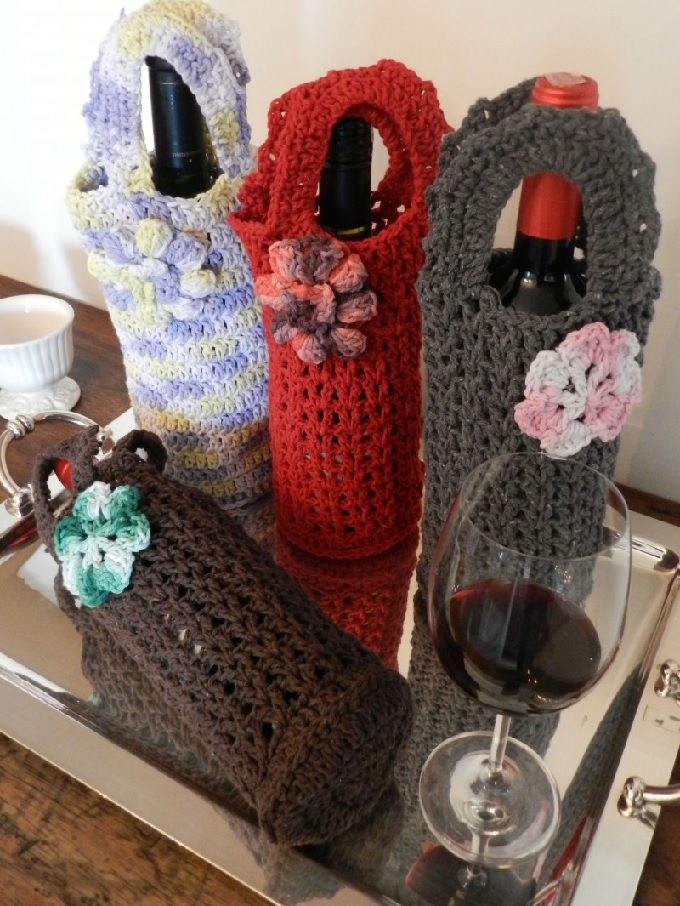 Embalagem Para Vinho Em Crochê – Material e Receita