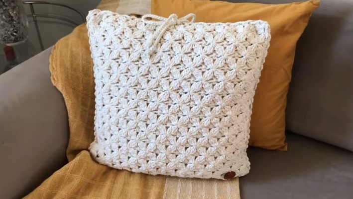 Almofada Elegante Em Crochê – Material e Vídeo