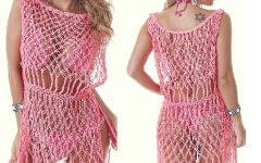 Saída de Praia Rosa Neon Em Crochê – Material e Receita