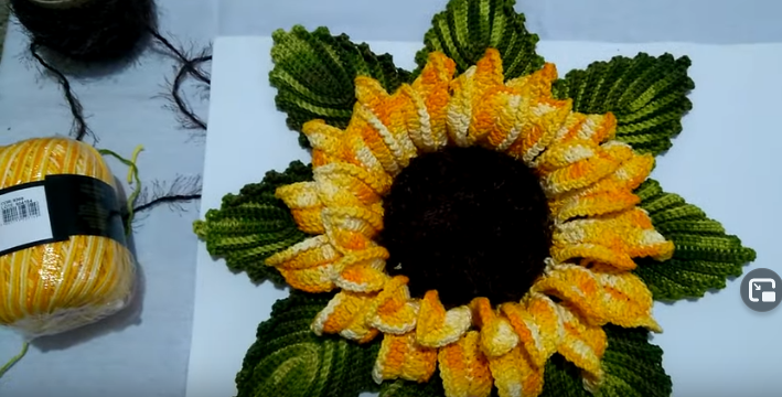 Flor Girassol Crochê Gigante – Material e Vídeo | Bigtudo Artesanato
