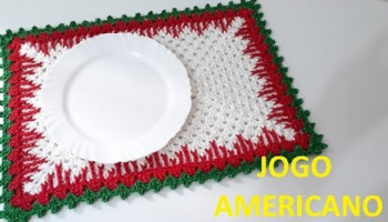Jogo Americano Natal Crochê – Material e Vídeo